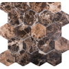    StarMosaic Hexagon Dark Emperador Polished 63x63, 282X260X8