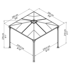   Palram Gazebo Palermo 3000, Grey